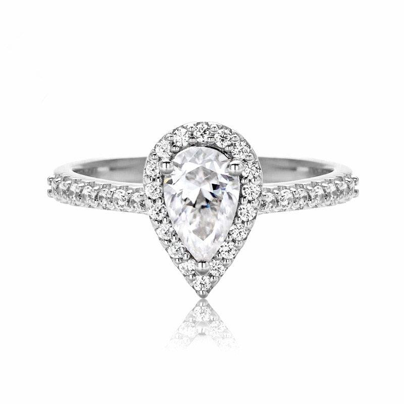 Anel Pear Moissanite - Yuna Joias