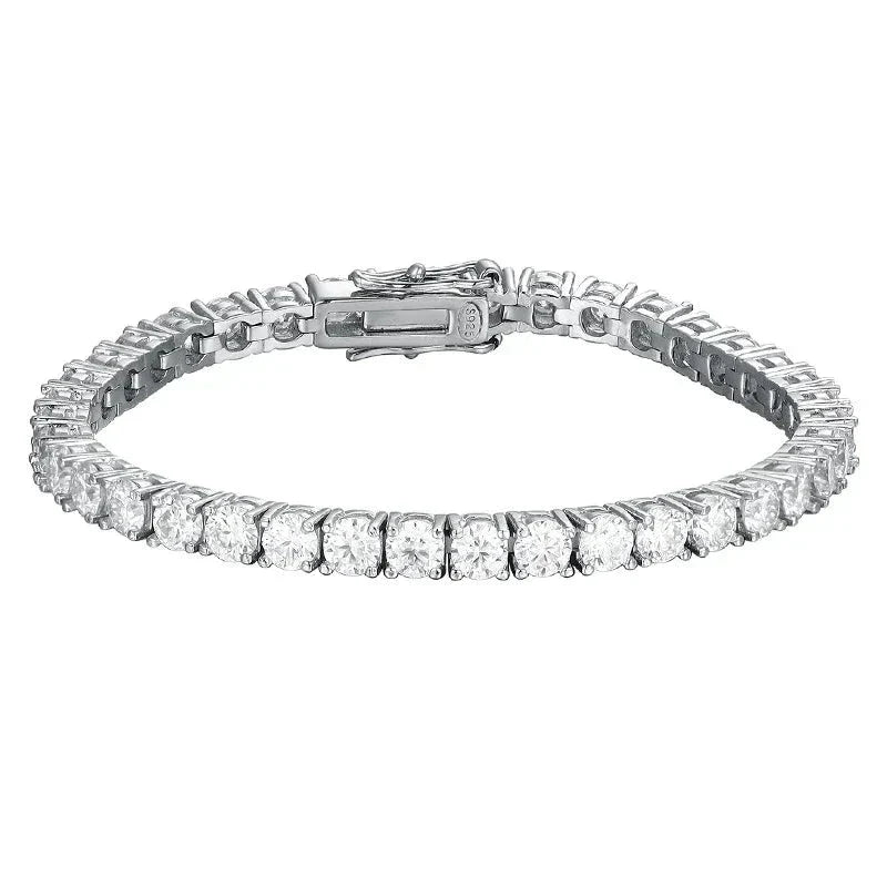 Pulseira Riviera em prata .925 e 3.0 MM Moissanite