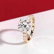 Anel de Noivado em Ouro Branco 14K com Moissanite de 3.5 Quilates – Yuna Joias