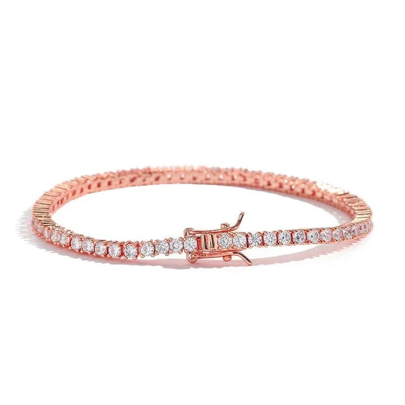 Pulseira Riviera em prata .925 e 2mm Moissanite (SEMANA RIVIERA)