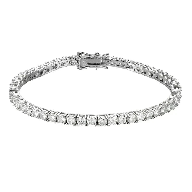 Pulseira Riviera em prata .925 e 3.0 MM Moissanite (SEMANA RIVIERA)