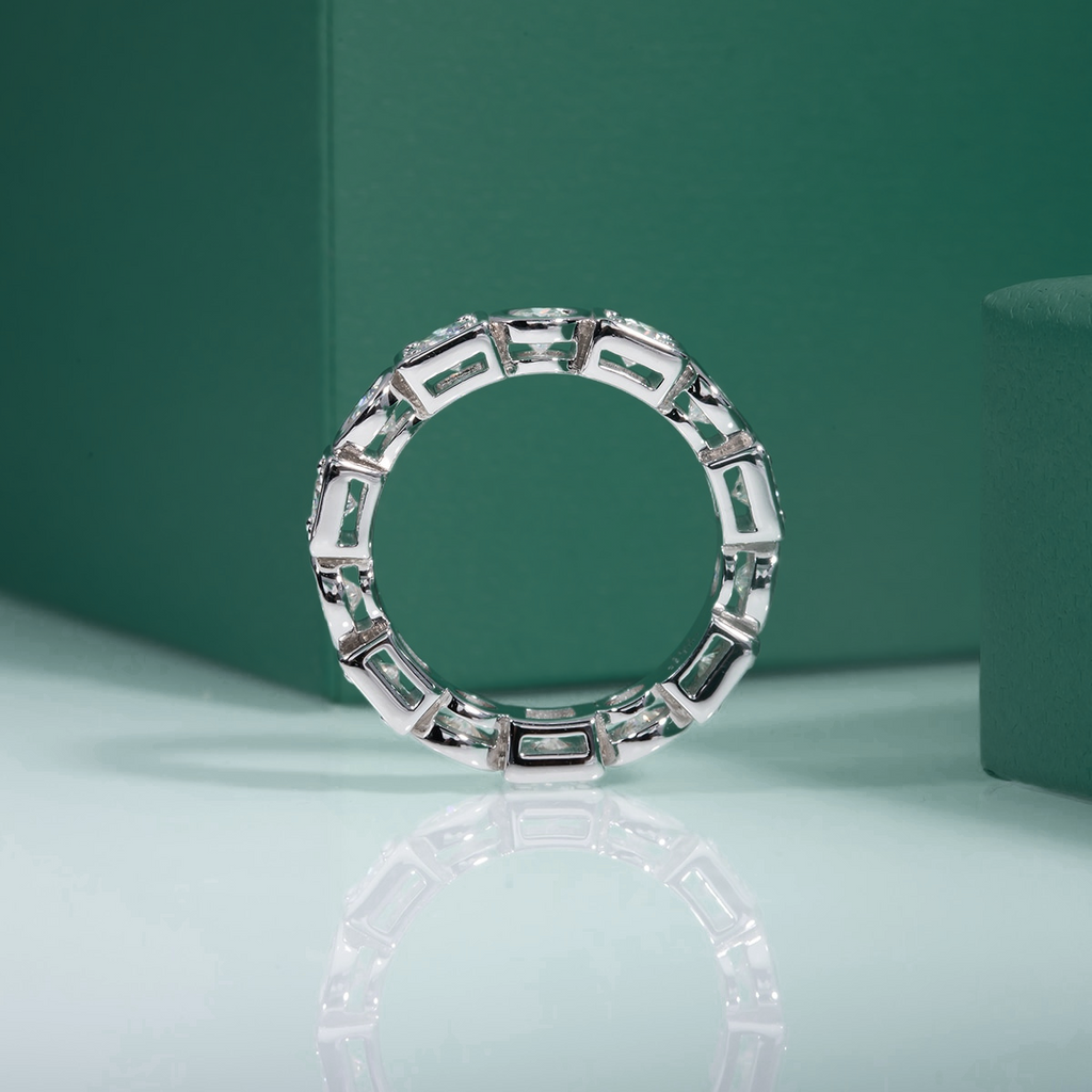 Aliança Moissanite Prata 925 com Banho de Ouro 18k - Yuna Joias - Yuna Joias