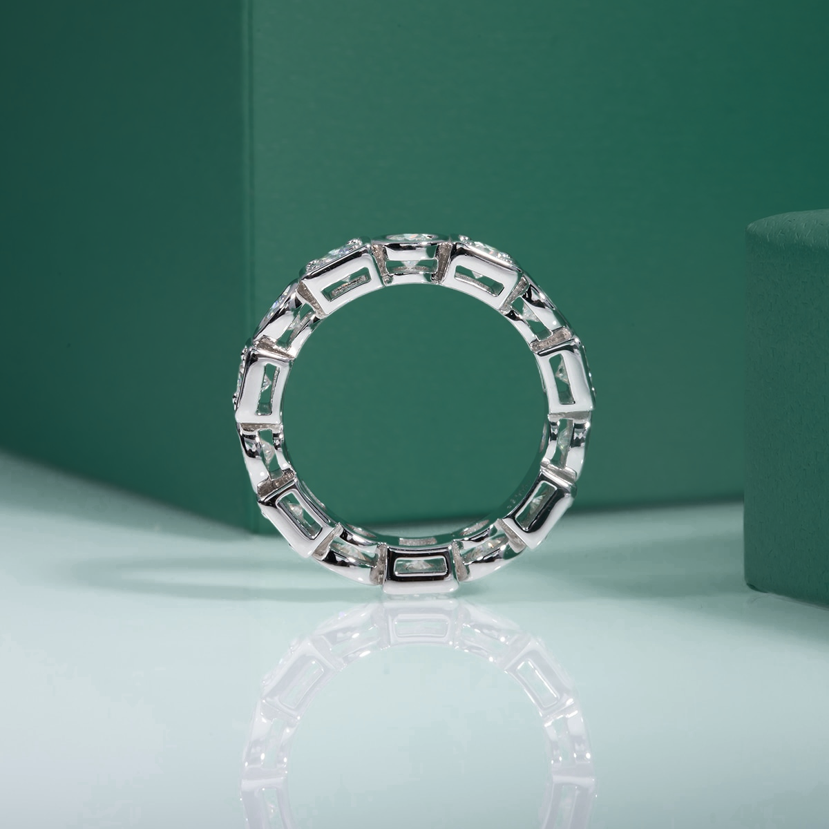 Aliança Moissanite Prata 925 com Banho de Ouro 18k - Yuna Joias - Yuna Joias