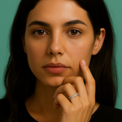 Anel Meia Aliança Aros Entrelaçados com Moissanite e Banho de Ouro 18k em Prata 925 - Yuna Joias - Yuna Joias