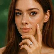 Anel Moissanite - Prata 925 Esterlina - Yuna Joias