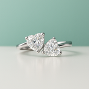Anel Romeu e Julieta com Moissanite em Prata 925 e Ouro 18k – Yuna Joias - Yuna Joias