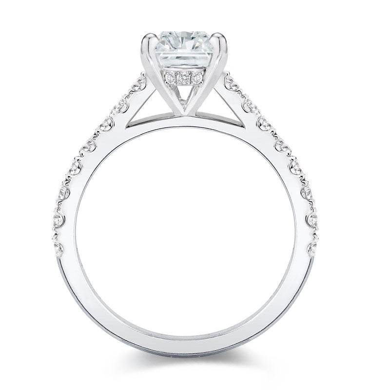 Anel Solitário com Moissanite Radiante em Prata 925 Banhada a Ouro 18k – Yuna Joias - Yuna Joias