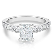 Anel Solitário com Moissanite Radiante em Prata 925 Banhada a Ouro 18k – Yuna Joias - Yuna Joias