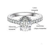 Anel de Noivado Moissanite 2 Quilates – Brilho Intenso em Prata com Ouro 18k - Yuna Joias - Yuna Joias