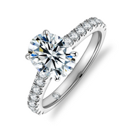 Anel de Noivado Moissanite 2 Quilates – Brilho Intenso em Prata com Ouro 18k - Yuna Joias - Yuna Joias