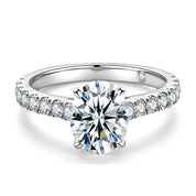 Anel de Noivado Moissanite 2 Quilates – Brilho Intenso em Prata com Ouro 18k - Yuna Joias - Yuna Joias