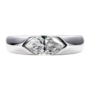 Anel Solitário de Moissanite Lapidação Marquesa 1ct em Prata 925 com Banho de Ródio e Detalhes em Ouro Branco 18k – YUNA JOIAS - Yuna Joias