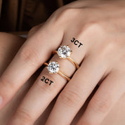 Anel Solitário com Moissanite Lapidação Brilhante em Prata 925 Banhado a Ouro 18k – Yuna Joias - Yuna Joias