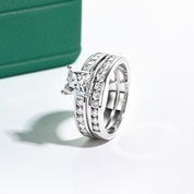 Anel Solitário de Moissanite 1.2ct em Prata 925 com Ouro Branco 18k – Yuna Joias - Yuna Joias