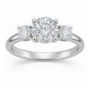 Anel Solitário de Moissanite 1,6 Quilates em Prata 925 com Ouro Branco 18k – Yuna Joias - Yuna Joias