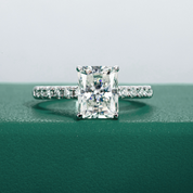 Anel Solitário de Moissanite 3 Quilates em Prata 925 com Ouro Branco 18k – Yuna Joias - Yuna Joias