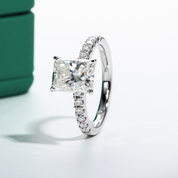 Anel Solitário de Moissanite 3 Quilates em Prata 925 com Ouro Branco 18k – Yuna Joias - Yuna Joias