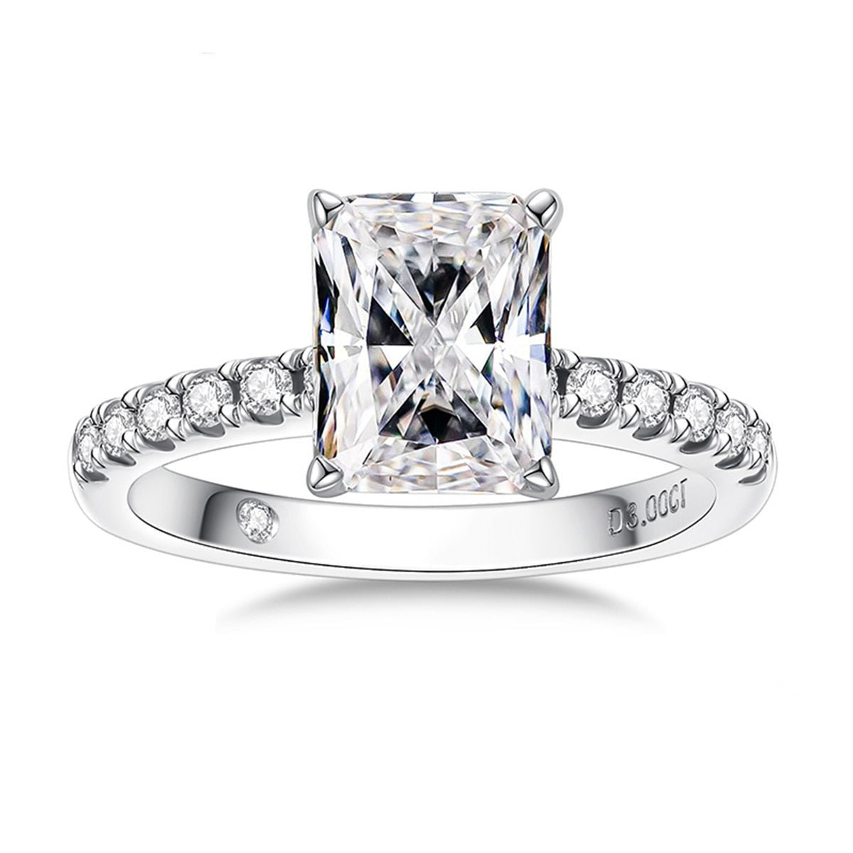 Anel Solitário de Moissanite 3 Quilates em Prata 925 com Ouro Branco 18k – Yuna Joias - Yuna Joias