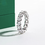 Aliança Sienna com Moissanite Brilhante – Prata 925 e Ouro Branco 18k - Yuna Joias - Yuna Joias