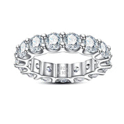 Aliança Sienna com Moissanite Brilhante – Prata 925 e Ouro Branco 18k - Yuna Joias - Yuna Joias