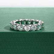 Aliança Sienna com Moissanite Brilhante – Prata 925 e Ouro Branco 18k - Yuna Joias - Yuna Joias