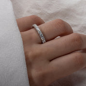 Anel com Moissanite Brilhante em Prata 925 Banhado a Ouro Branco 18k - Yuna Joias - Yuna Joias