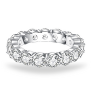 Aliança Moissanite Inteira em Prata 925 com Banho de Ouro Branco – Yuna Joias - Yuna Joias