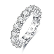 Aliança Moissanite Inteira em Prata 925 com Banho de Ouro Branco – Yuna Joias - Yuna Joias