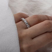 Aliança Moissanite Inteira em Prata 925 com Banho de Ouro Branco – Yuna Joias - Yuna Joias