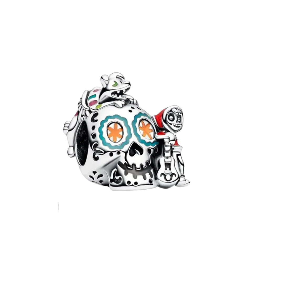 Berloque Caveira Mexicana em Prata 925 - Charm Ousado Compatível com Pulseiras - Yuna Joias