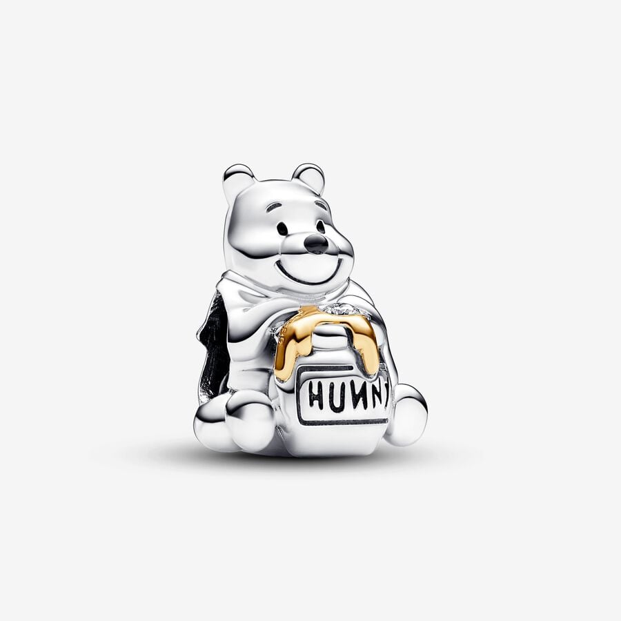 Berloque Comemorativo Disney 100 Anos – Ursinho Pooh com Diamante Cultivado e Detalhes em Ouro 14k - Yuna Joias - Yuna Joias