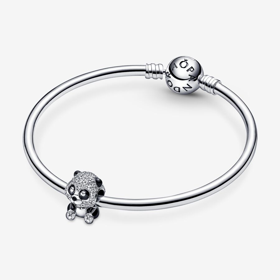 Berloque de Panda Fofo em Prata 925 com Zircônia Brilhante - Yuna Joias - Yuna Joias