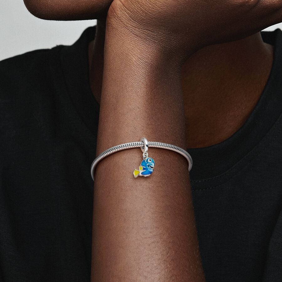 Berloque Dory em Prata 925 com Esmalte Colorido e Rabo Articulado - Yuna Joias - Yuna Joias