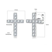 Brinco de Cruz com Moissanite em Prata 925 e Ouro 18k – Yuna Joias - Yuna Joias