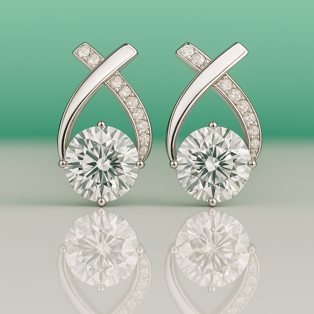 Brinco em Prata 925 com Moissanite - Yuna Joias - Yuna Joias