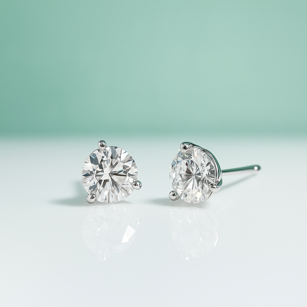 Brinco Moissanite 1.0ct Luxo, Sustentabilidade e Brilho Incomparável - Yuna Joias - Yuna Joias