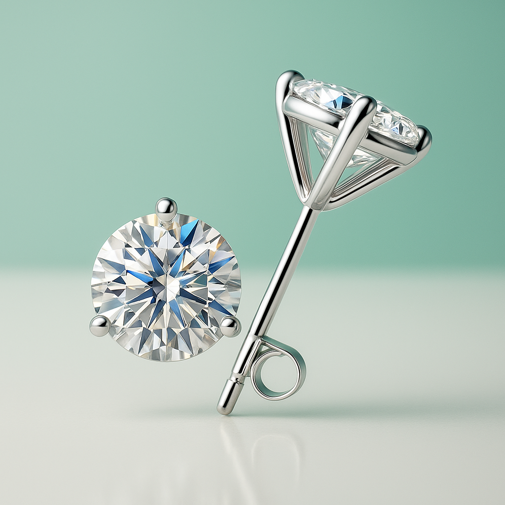 Brinco Moissanite 1.0ct Luxo, Sustentabilidade e Brilho Incomparável - Yuna Joias - Yuna Joias