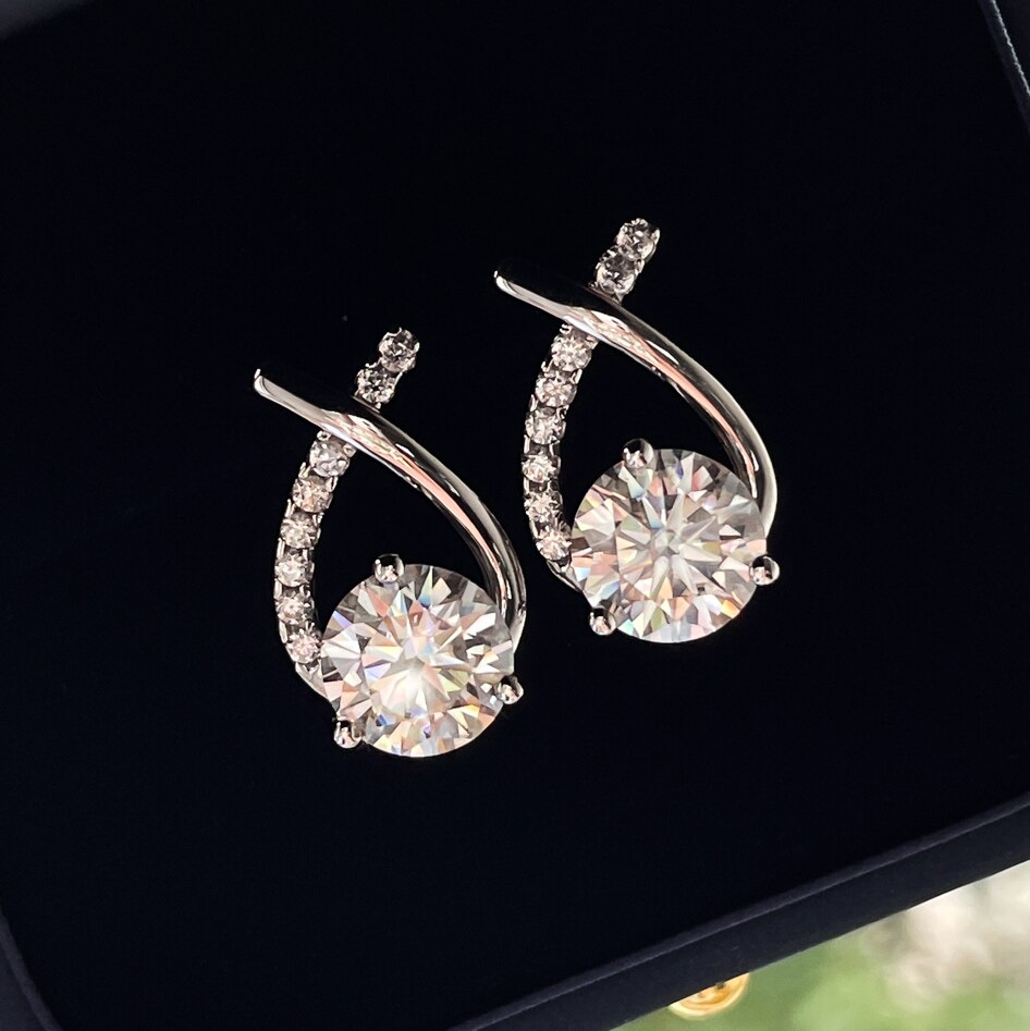 Brinco em Prata 925 com Moissanite - Yuna Joias - Yuna Joias