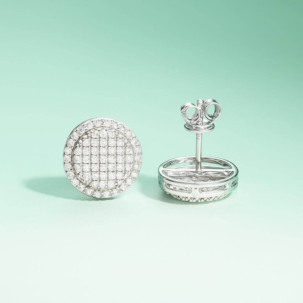 Brinco Solaris Moissanite de Design Sofisticado e Brilho Excepcional - Yuna Joias