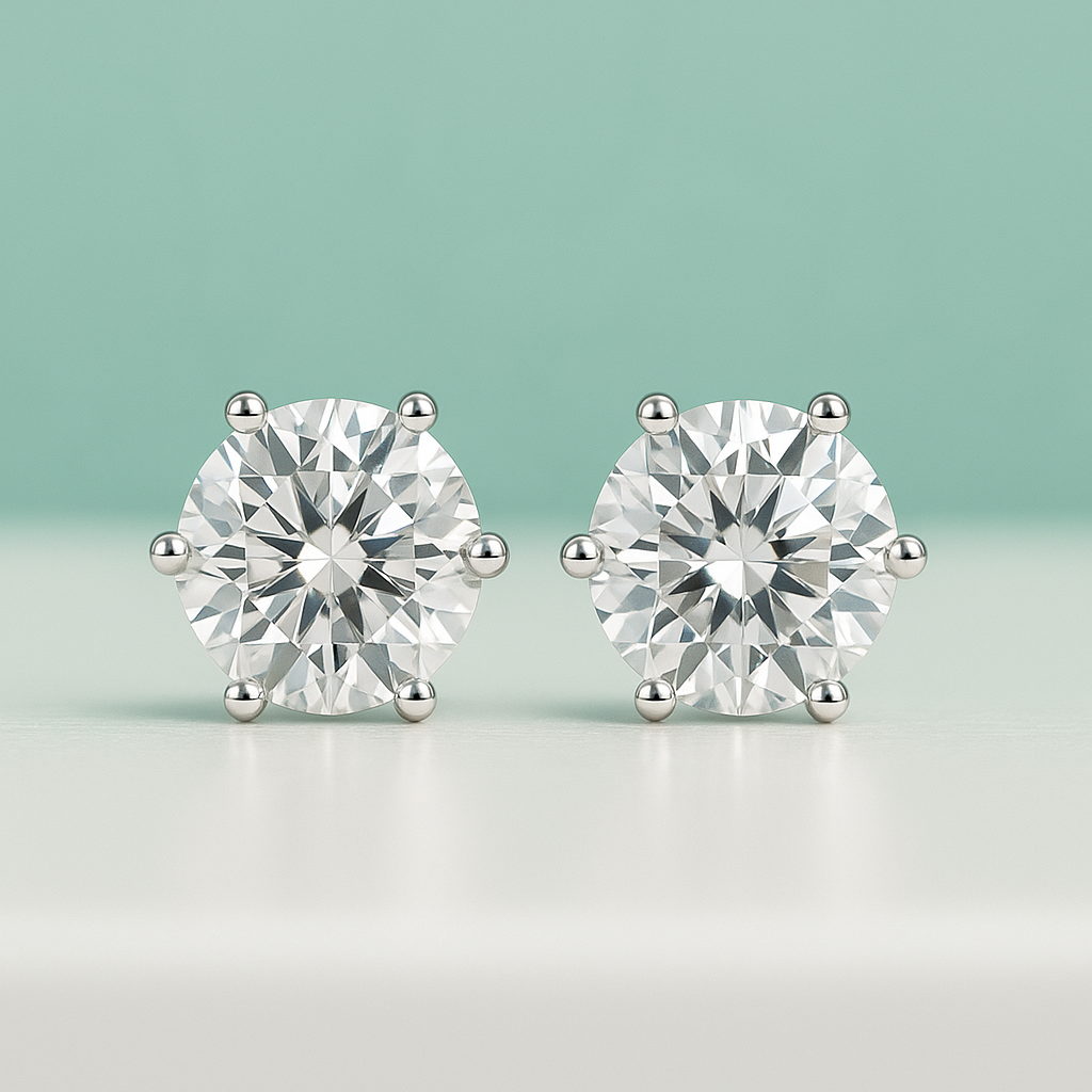 Brincos com Moissanite 2.0ct – Prata 925 com Banho de Ouro 18k - Yuna Joias - Yuna Joias