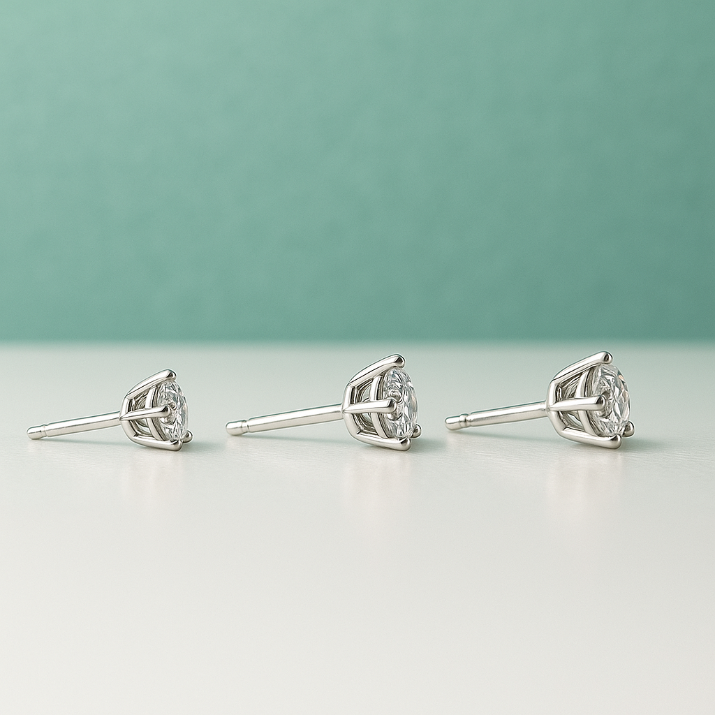 Brincos com Moissanite 2.0ct – Prata 925 com Banho de Ouro 18k - Yuna Joias - Yuna Joias