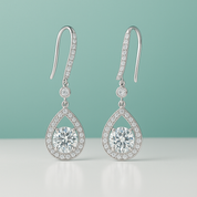Brincos com Moissanite 2.0ct – Prata 925 com Ouro 18k - Yuna Joias - Yuna Joias