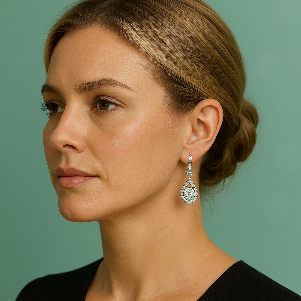 Brincos com Moissanite 2.0ct – Prata 925 com Ouro 18k - Yuna Joias - Yuna Joias