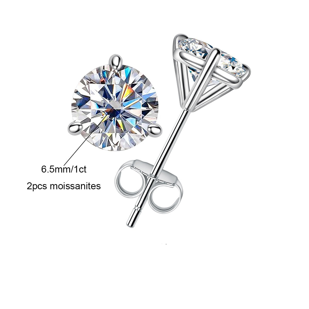 Brinco Moissanite 1.0ct Luxo, Sustentabilidade e Brilho Incomparável - Yuna Joias - Yuna Joias