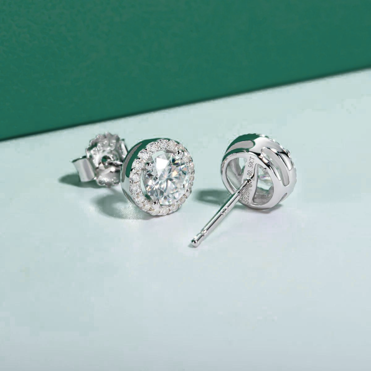 Brincos de Moissanite 1ct com Prata 925 Banhada a Ouro 18k - Yuna Joias - Yuna Joias