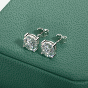 Brinco de Moissanite 4.0ct Prata 925 com Banho de Ouro Branco – Yuna Joias - Yuna Joias
