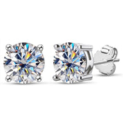 Brinco de Moissanite 4.0ct Prata 925 com Banho de Ouro Branco – Yuna Joias - Yuna Joias