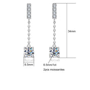 Brincos de Moissanite 2,0ct com Prata 925 e Banho de Ouro 18k – Yuna Joias - Yuna Joias