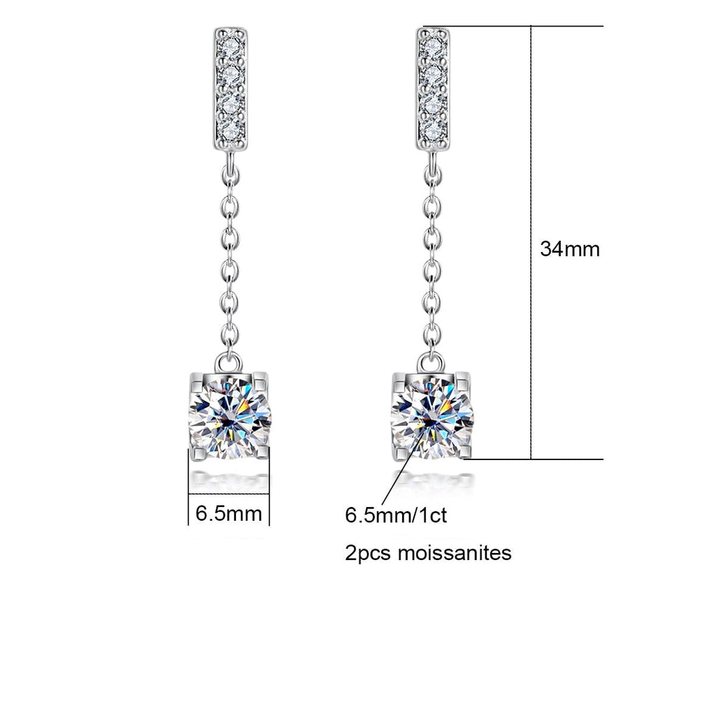 Brincos de Moissanite 2,0ct com Prata 925 e Banho de Ouro 18k – Yuna Joias - Yuna Joias
