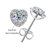 Brinco de Moissanite Coração 0,5ct em Prata 925 com Banho de Ouro 18k – Yuna Joias - Yuna Joias